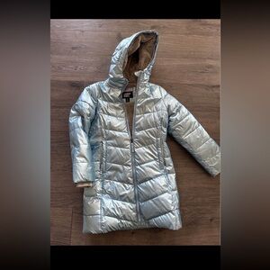 Lands' End Kids Metallic Silver Puffer Jacket